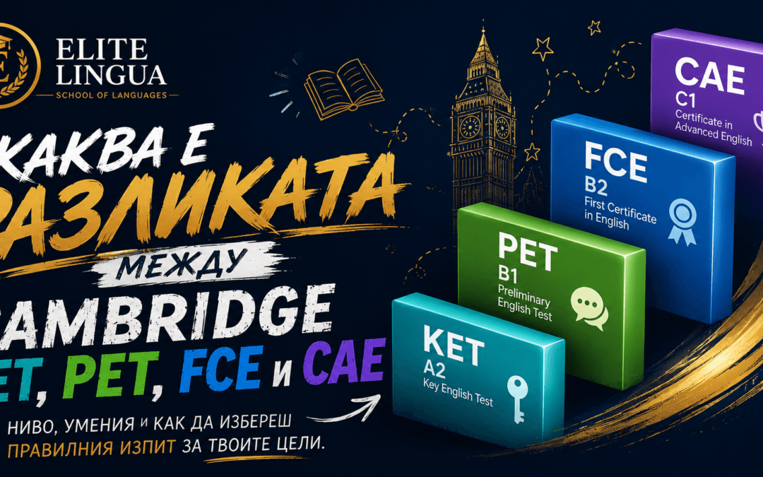 Каква е разликата между Cambridge KET, PET, FCE и CAE — пълно ръководство за родители